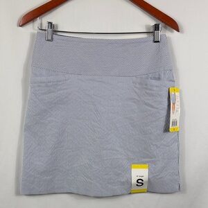 Classic Blue Striped Pull On Skirt, Shorts Under. Womens Size S. Pockets
